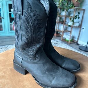 Black Leather J.B Dillon Western Boots